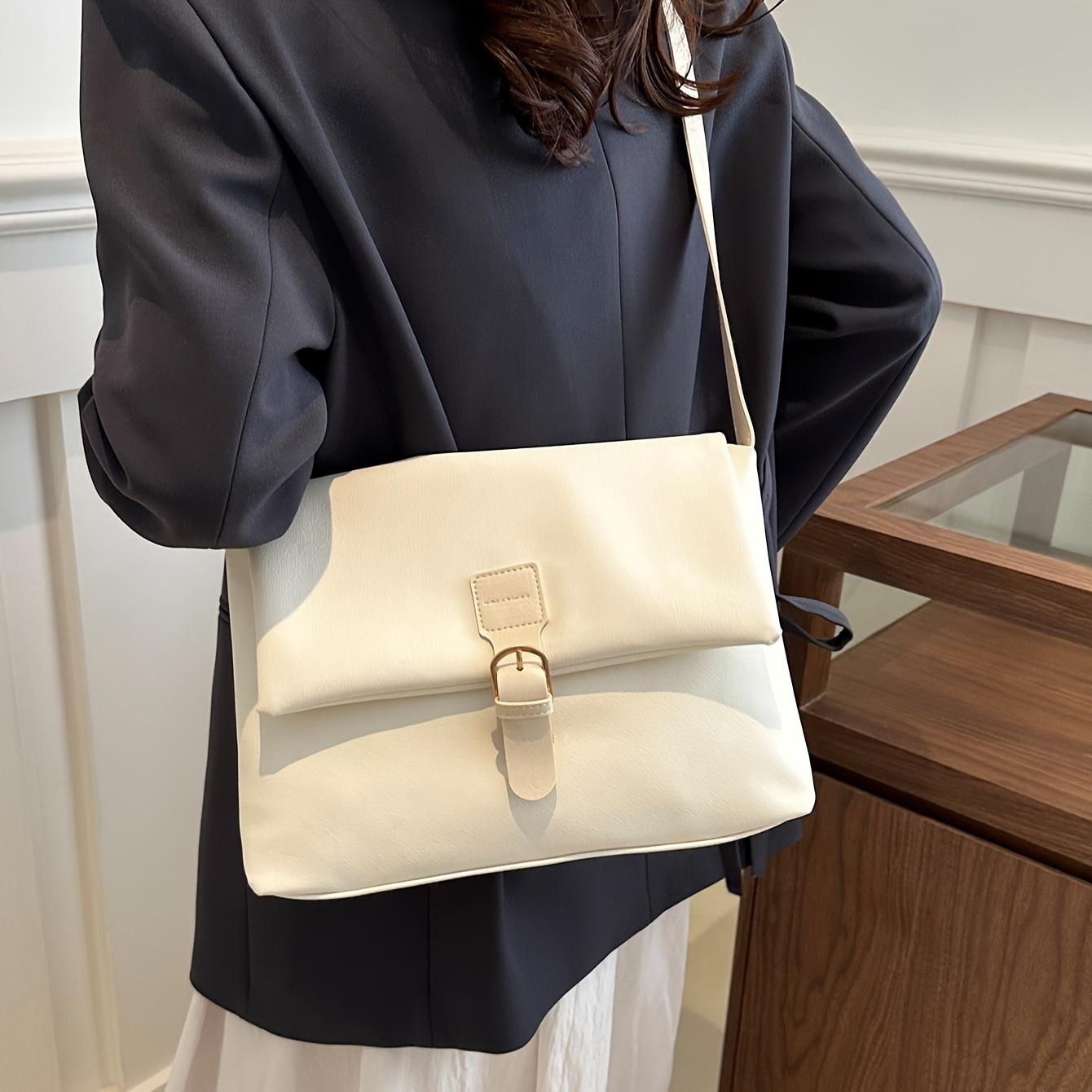 

Женская кожаная сумка через плечо в винтажном стиле, шикарный дизайн, повседневная сумка через плечо, элегантная повседневная сумка для путешествий белый