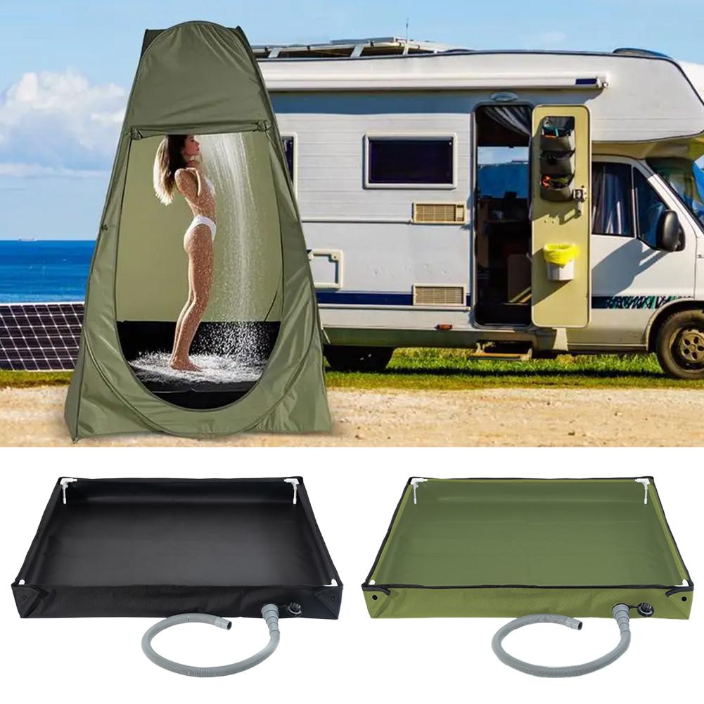 1Pc Folding Camping Shower Tent Floor Base Outdoor Tent Shower Tray Portable Shower Pan RV Shower Basin Base For Camping Tr N1N2