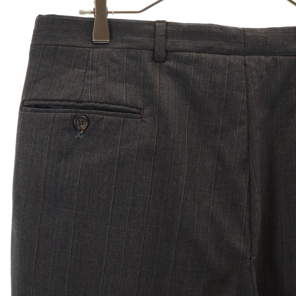 VINTAGE 70s Striped Pattern Slacks pants Charcoal gray Men's Used