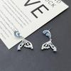 Elegant Rhinestone Enamel Fishtail Pearl Stud Earrings - Korean Style, Versatile Jewelry for Women