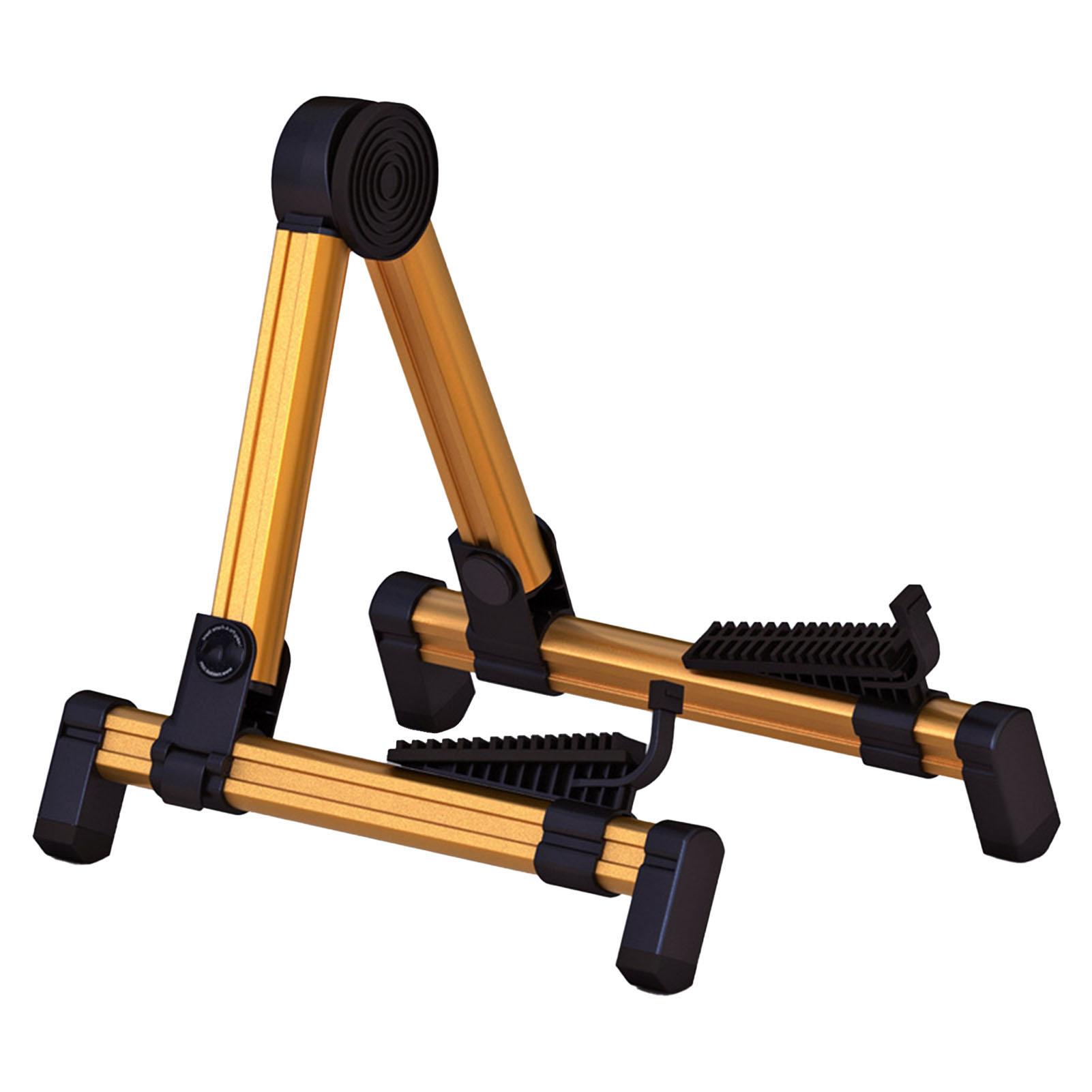 Guitar A Frame Stand Wear Proof Stable Performance Foldable Electric Guitar A Stand Rack for Ukelele Gold