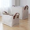 Cotton-Linen Storage Basket With Handle Japanese Style Desktop Storage Basket Children's Toy And Miscellaneous Storage Box