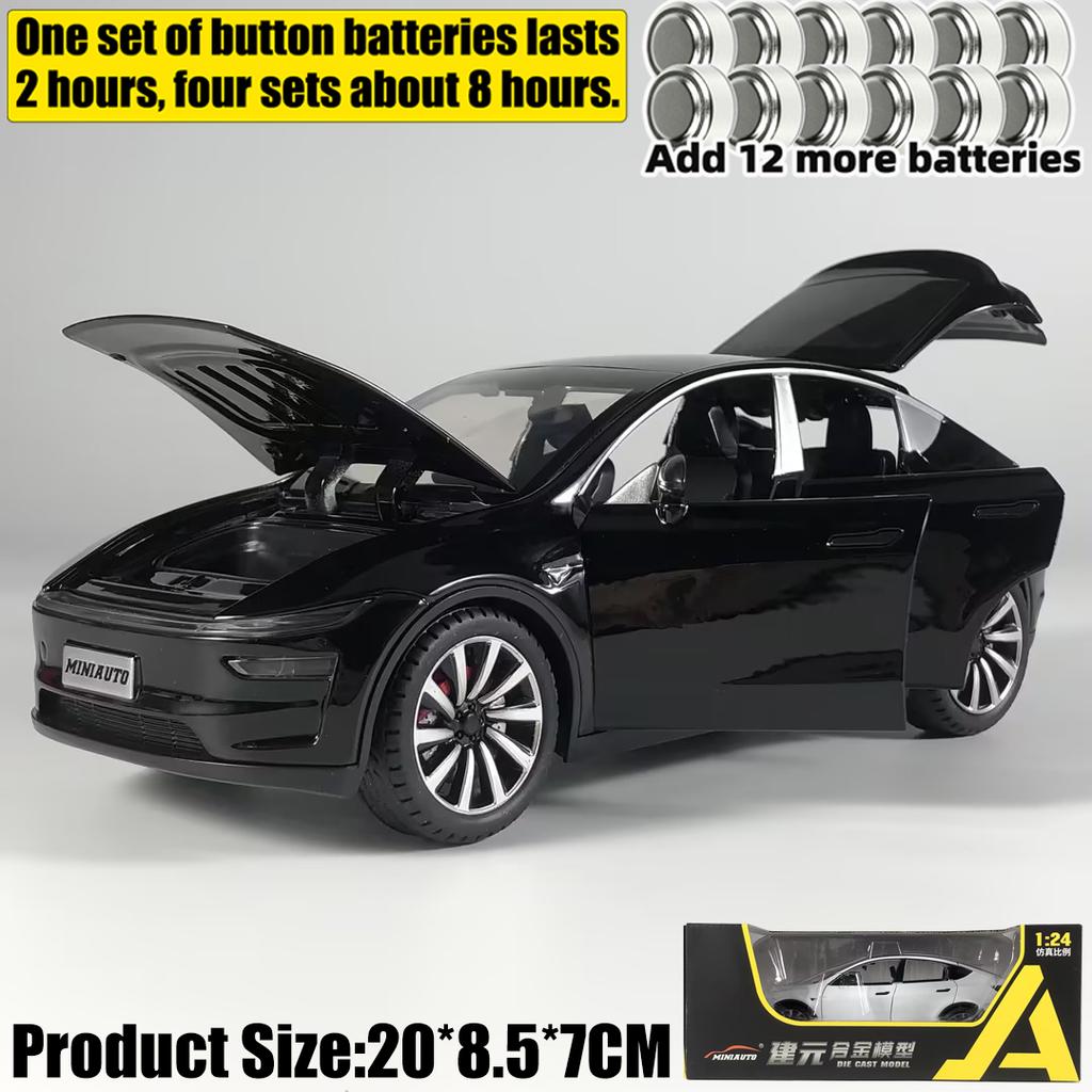 1:24 Model Y Facelift Off Road SUV Alloy Metal Diecast Model Car Sound & Light Pull Back Children Toy Collectibles Birthday Gift