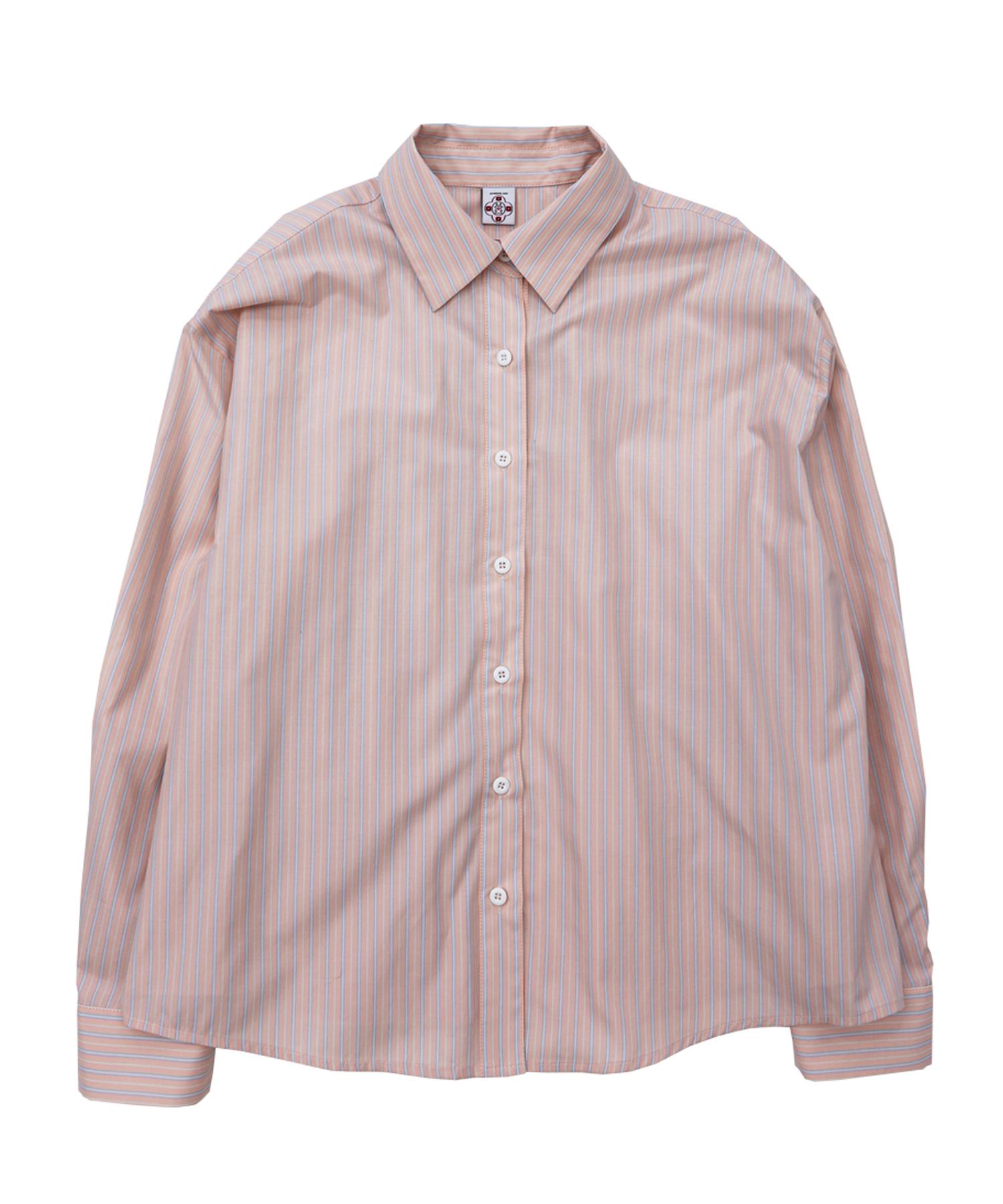 Si Wol 107 Stripe Pleats Shirt (Pastel Pink) Pastel Pink/Free