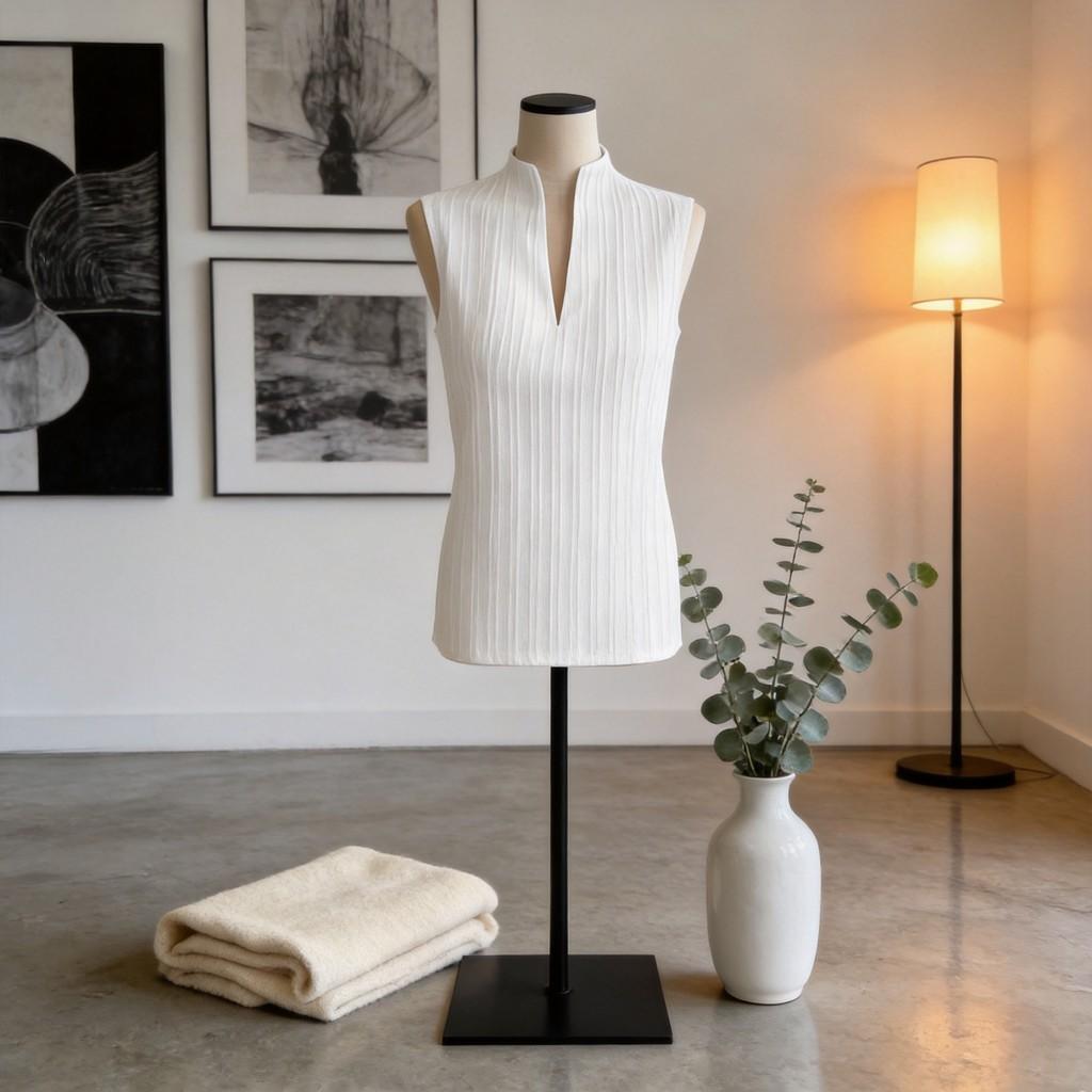 Polyester Sleeveless V Neck T Shirt For Women With Splicing Detail For Casual Summer Wear