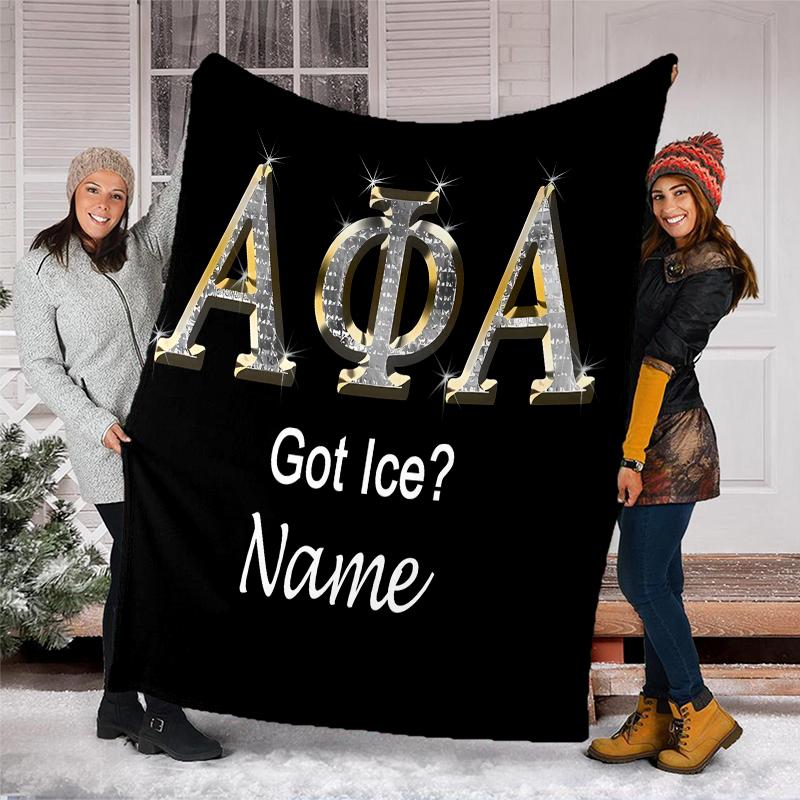 Personalized Custom Name Blanket - Alpha Phi Alpha Print Design,Blanket for Sofa,Bed,Travel,Camping - Soft and Warm, Great Gift