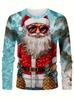 Funny Christmas Ornament Printed T-Shirt Santa Claus Costume 3D Print Men's Long Sleeve T Shirt Harajuku Pullovers Men Clothing