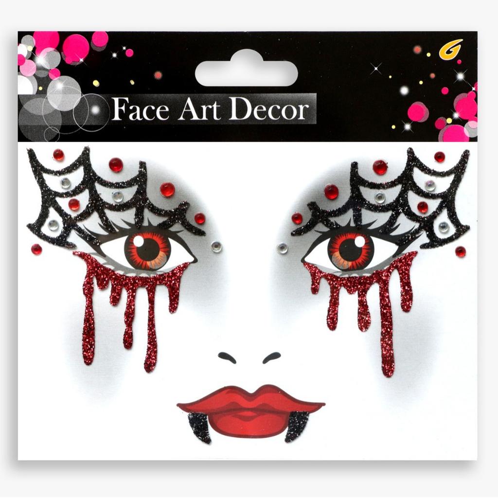Glitter Face Art Stickers, Self-Adhesive Face Decor Decals for Halloween, Carnival, Festival and Party Makeup