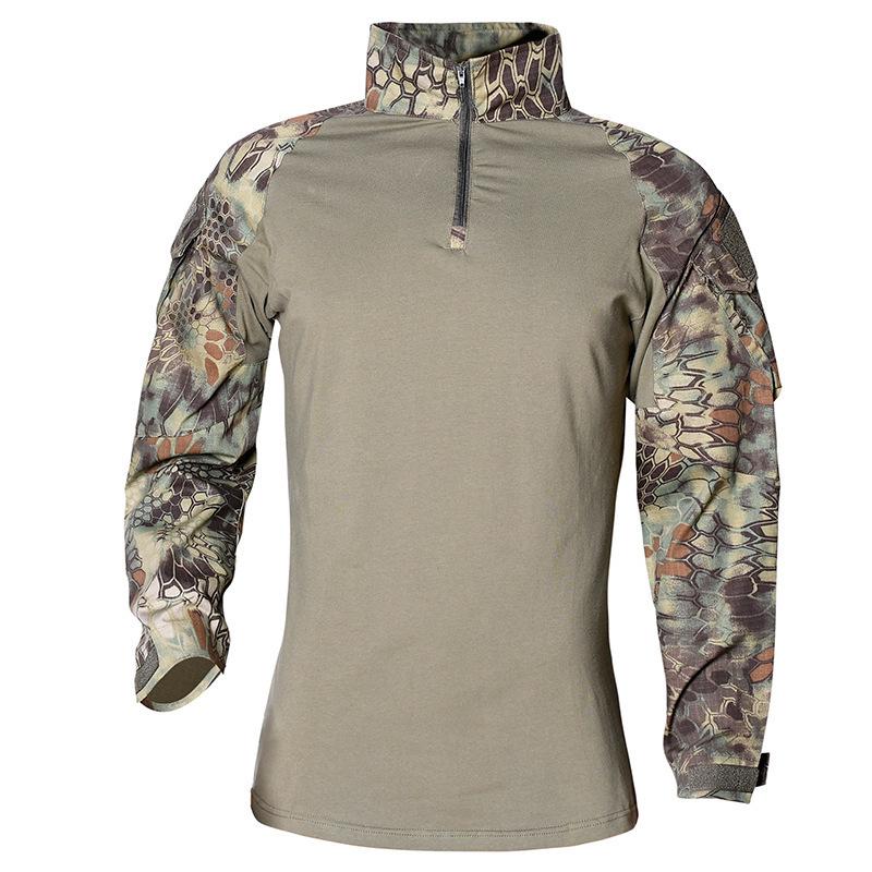 

Camouflage Stand Collar Long Sleeve Tactical Sports Shirt Small