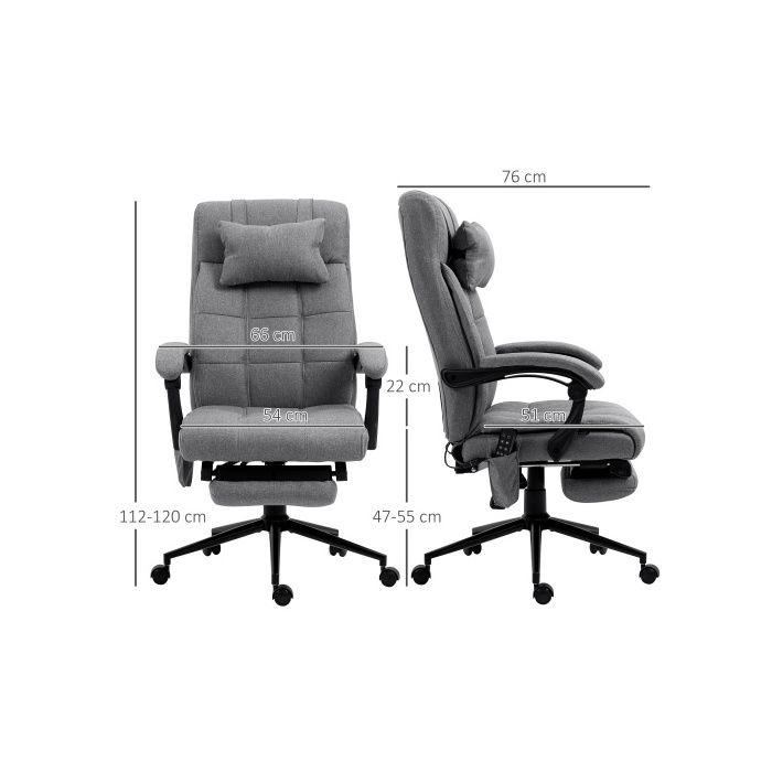 Siège de bureau - MUVOE - Ergonomique - Massage à 6 points - Réglable en hauteur - Chauffage lombaire