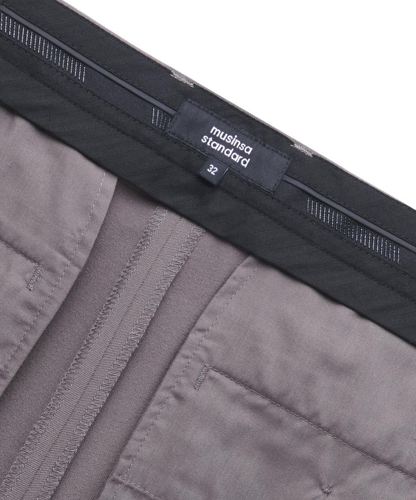 MUSINSA STANDARD Tapered Hidden Elastic Waist Length Slacks [Pink Beige]