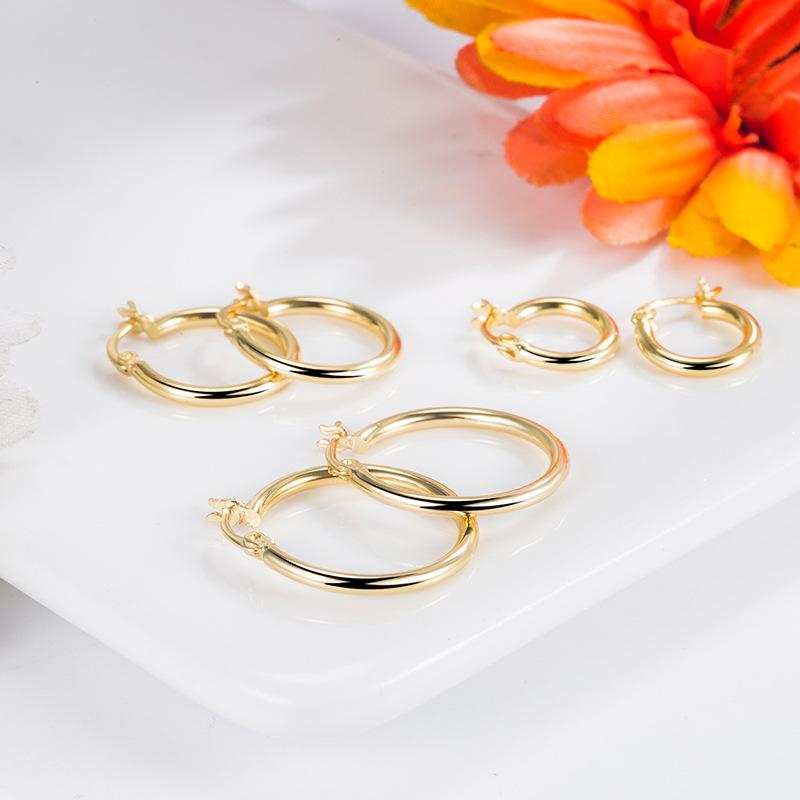 European & American Fashionista Statement Large Hoop Earrings: Women's Stylish Korean Minimalist Versatile Round Circle Studs
