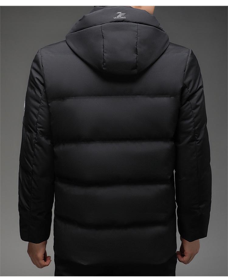 Pánská péřová bunda s kapucí od velké značky - Zimní teplý kabát pro všechny věkové kategorie