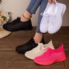Spring and Autumn New Casual Flying Weaving Single Shoes Polyurethane Breathable Sneakers Large Size Spot Women's Mesh Shoes