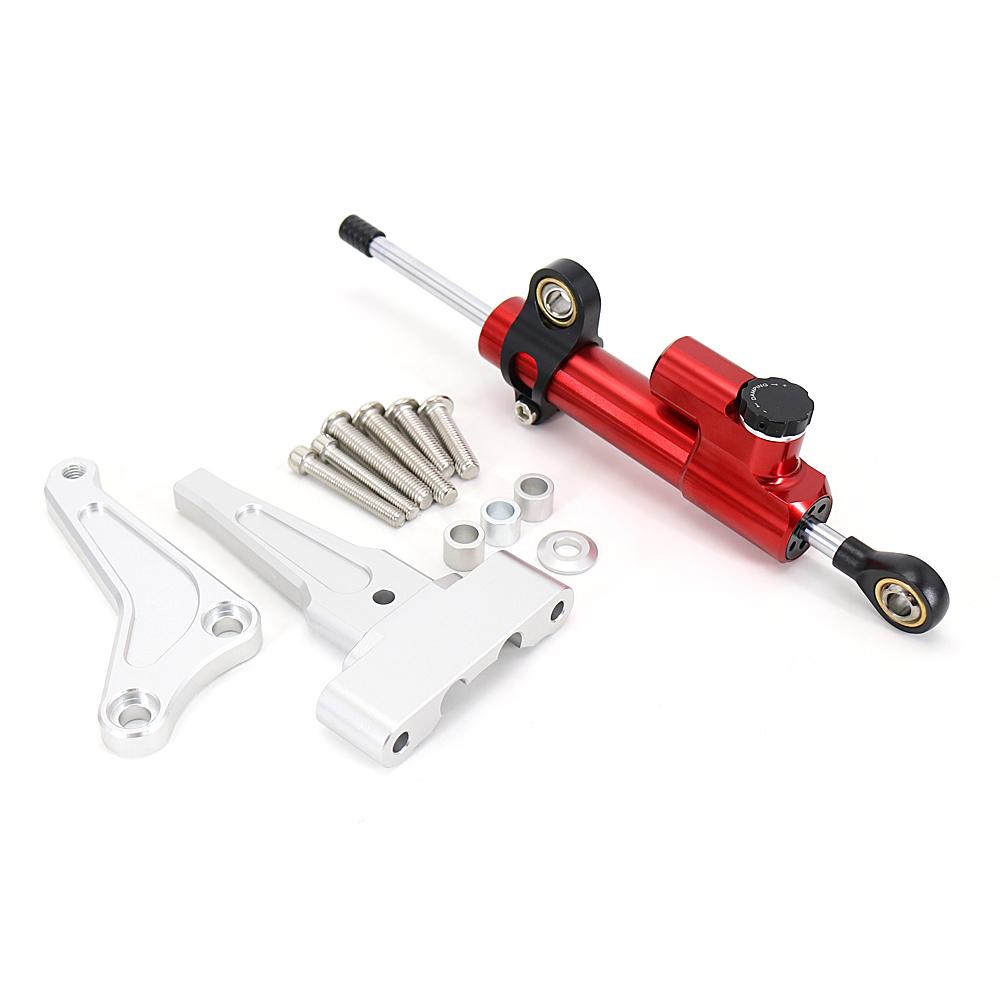 Carbon Steering Damper Stabilizer Motorcycle Directional Dampers Mount Bracket Support Kit For Street Triple 765R 765RS 1200RS
