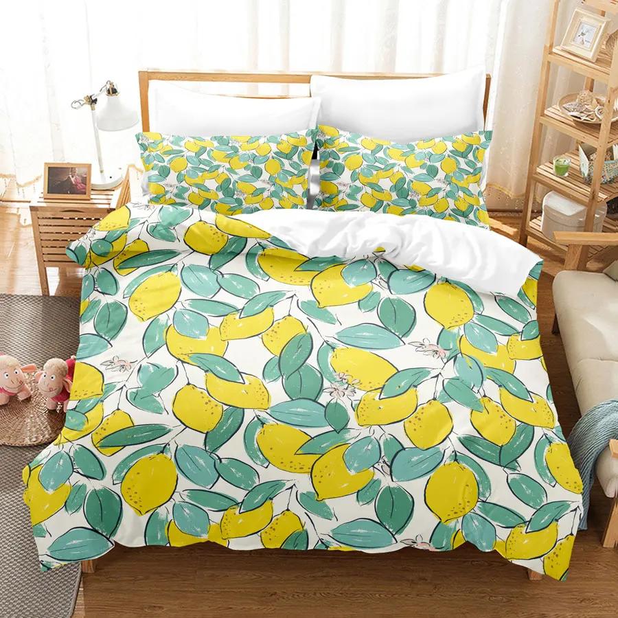 3D Summer Tropical Fruit Duvet Cover With Pillowcase King Full Size Queen Double Bed Quilt Case Linens Single Twin Bedding Sets