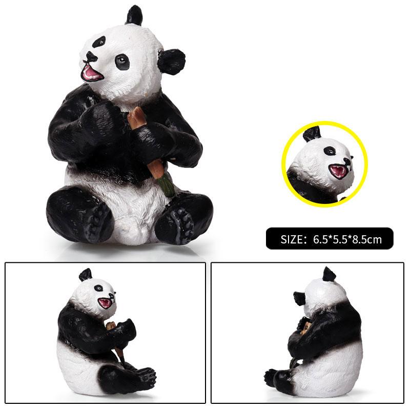 Oenux China Panda Bamboo Wild Animals Action Figures Model Figurine PVC Miniature Cute Decoration Education Collection Kid Toy