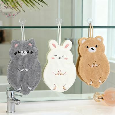 Adorable Hand Towels Hanging Cloth Animal Shaped Double Layered Thick Odor Resistant Non Shedding Ideal For Southeast  Asian Bathrooms