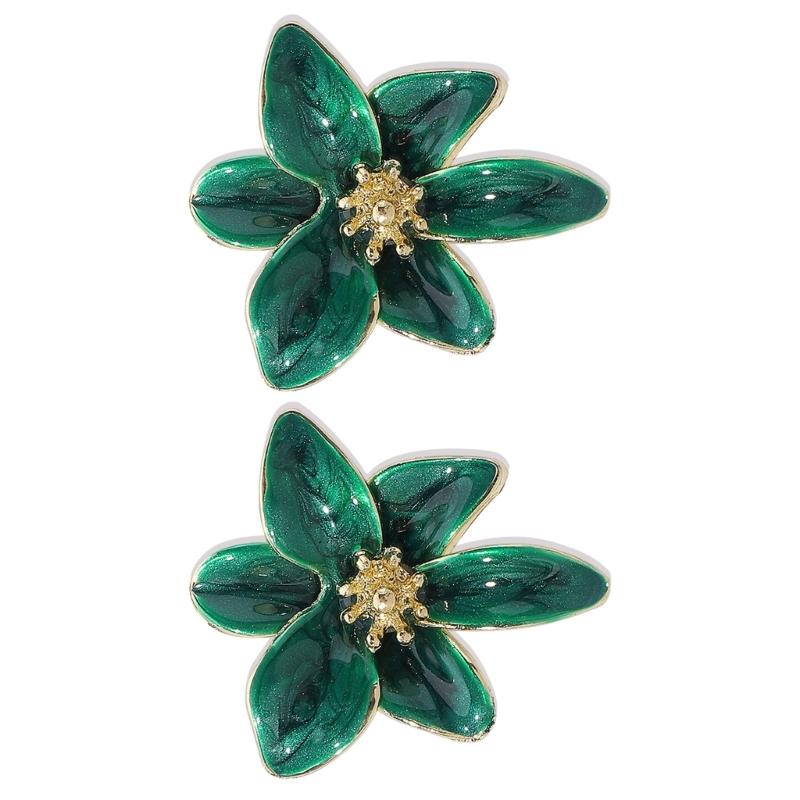 Handmade Floral Colorful Earrings Flower Earrings Stylish Enamel Flowers Drops Oil Earwear Jewelry Ornament for Women