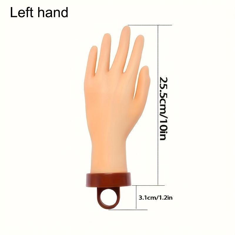 Nail Art Fake Hand Flexible Soft Adjustable Plastic Finger Practice Prosthetic Model Manicure Training Display Tool