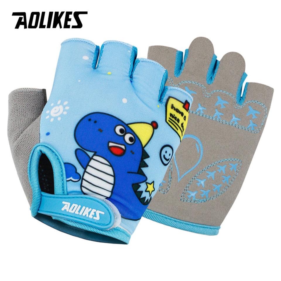 

AOLIKES Outside Athletic Activities Biking Finger Gloves Suitable Girls Antislip Breathable Spring Summer Gloves Two-Wheeler Biking Cycle Half For XS