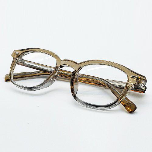 Lapeullolida Line Transparent Brown Horn-Rimmed Glasses