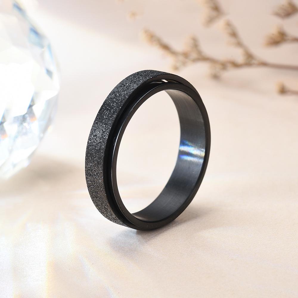Seven-Color Titanium Steel Frosted Rotatable Ring Band