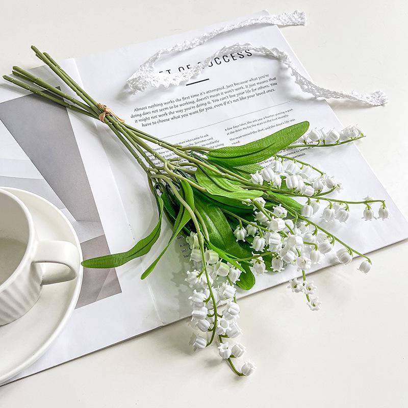 Lily of the Valley Wedding Bouquet & Wind Chime Fake Flowers - High-End Wedding Decoration