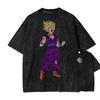 Dragon Ball Z Washed Oversized T-Shirt Cotton Short Sleeve Men Women Loose Large Casual Sports Fitness T-Shirt Men's Harajuku Clothing