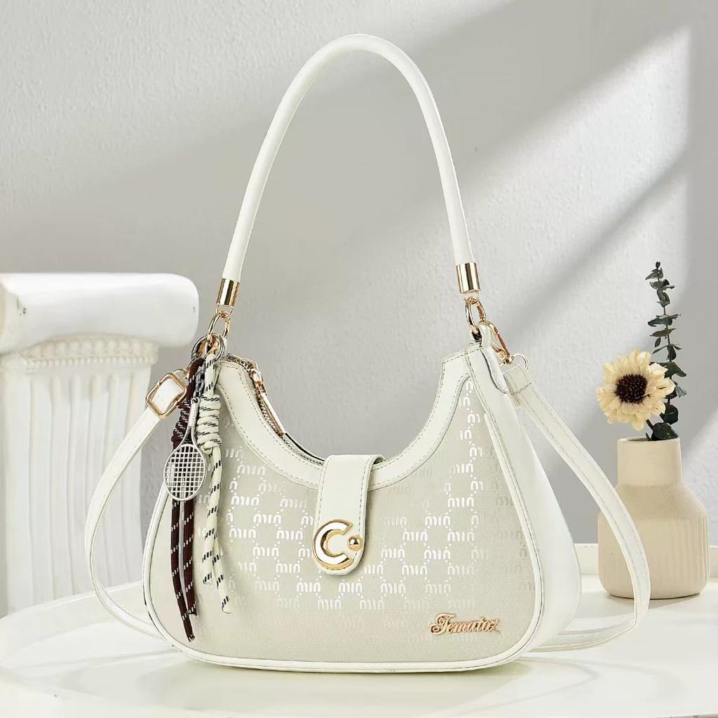 Women Printed Crescent Shoulder Bag, Minimalist Large Capacity Spacious Fashion Handbag