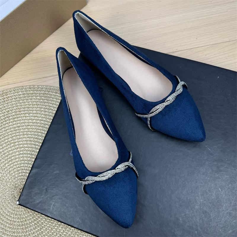 Fashion Flat Shoes for Women Spring  Autumn 2025 New Pointed Soft Soled Professional Work Shoes Black Plus Size Women's Shoes 42 43 44