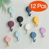 Waterproof Wall Hook - Small Plastic Macaron Colors (Pink, Blue, Turquoise, Black, Yellow), No-Drill Hooks for Bathroom, Shower, Door, Multi-Purpose