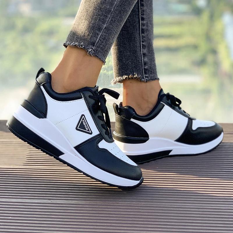 Mode Damen-Sneakers Neue Mode Vulkanisierte Schuhe für Liebende Bequeme Atmungsaktive Schnürschuhe Übergröße Freizeitschuh Zapatos Para Mujer