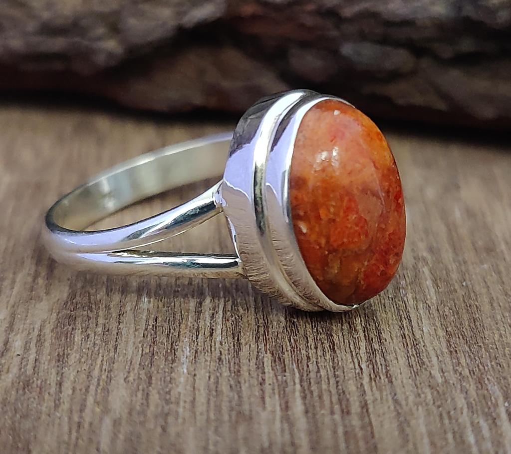 Sponge Coral Ring, Women Ring, Coral Ring, 925 Solid Sterling Silver Ring, Statement Ring, Gift for Her