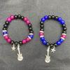 2 Pieces Halloween Spiders Bracelets for Women Men Magnetic Heart Couple Bangle