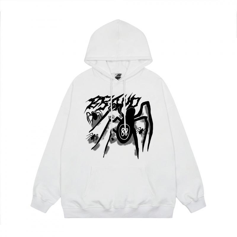 Black Spider Hooded Sweater Loose Couple Coat Tide