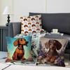 Cartoon Dachshund Dog Pillow Gift Home Office Decoration Bedroom Sofa Car Cushion Cover Case 45x45