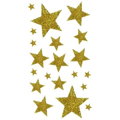 MegaCréa DIY - Glittery Gold Star Stickers 1 To 5 Cm 20 Pieces