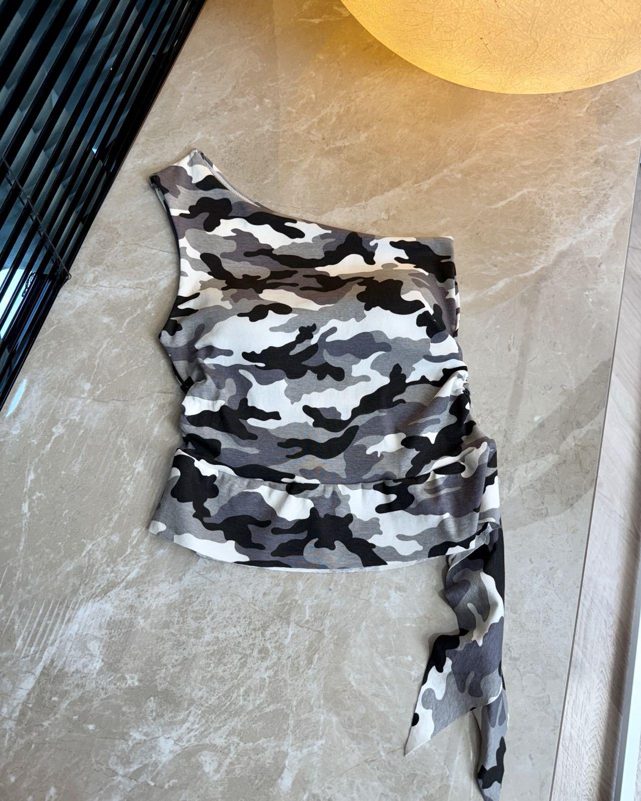 

Summer American Spicy Girl Slim Fit Ribbon One-Shoulder Camisole One Size (80-130 jin)