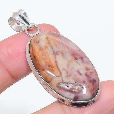Gemma di Dolomite Naturale Argento Sterling 925 Ciondolo Gioiello 2,09" Z9K64