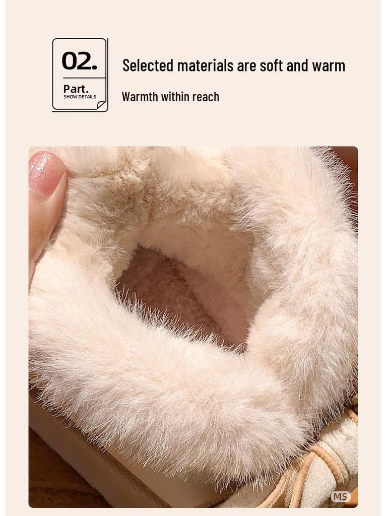 Women's Winter Thick Sole Height-Boost Fleece-Lined Snow Boots for Outdoors