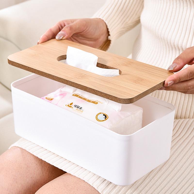 1 Stück Kunststoff Taschentuchbox Weiß Schwarz 2 Farben verfügbar Minimalistisch gestaltetes Taschentuchetui Papierbehälter Heimtischdekorationen ZYF