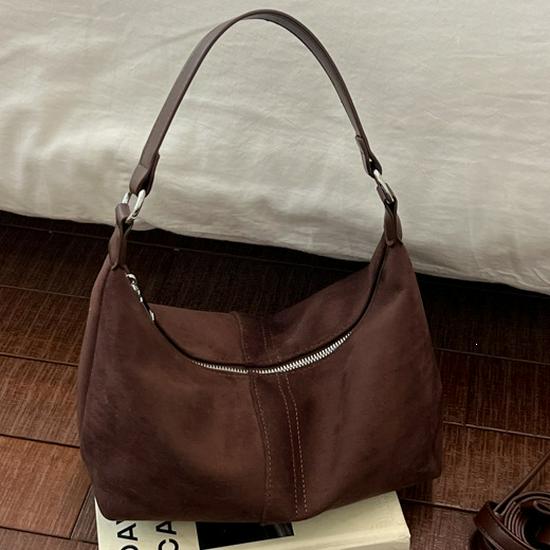 Suede Velvet Women's Large Capacity Crossbody Tote Bag - Winter Solid Color Casual Handbag
