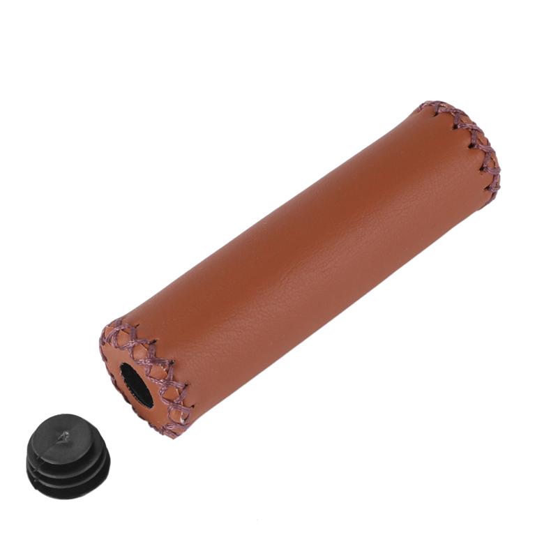 5 Pair Vintage Leather Bicycle Grips Grips Trekking Handlebars Cover Colour: Brown