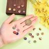 LiQunSweet 50 Pcs Handmade Mixed Random Color Vintage Natural Wood with Resin Cabochon Charm Bead Without Hole Round Shape for Necklace Earring