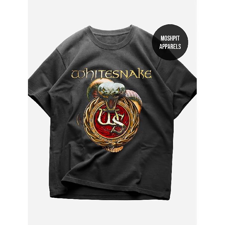 Whitesnake T-Shirt - Rock Music Shirt - Here We Go Again - Album - Saints And Sinners - Merchandise - Unisex Rocker Apparel S чёрный