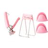 4Pcs Anti-scalding Clip Set High Temperature Resistant Non-slip Crockery Clamp Stainless Steel Tray Clamp Silicone Glove Tool