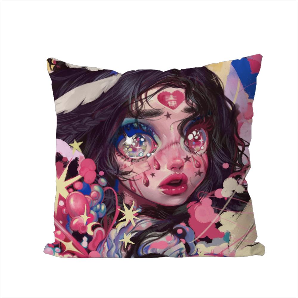 

Eunpyon Art Pillow Case For Car Sofa Decorative Home Doublesided Print Plush Square Throw Pillow Cushion Cover 30x30cm