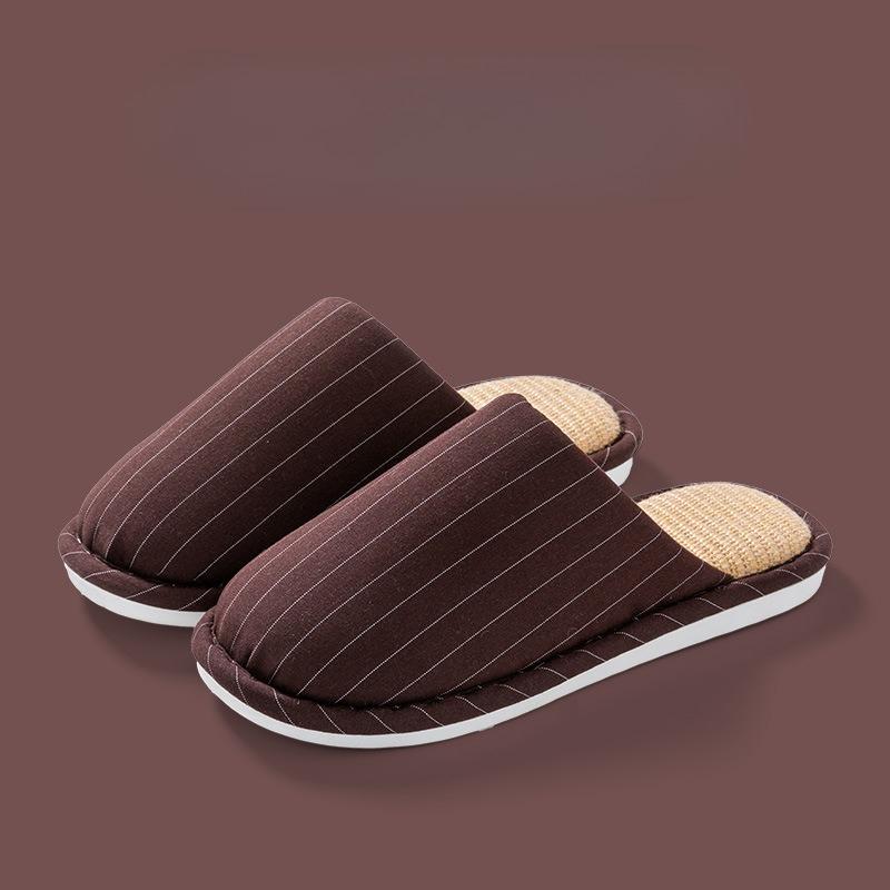 Couple Shoes, Indoor Silent and Anti-slip Cotton Slippers for Home Use