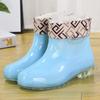 Non-slip short rubber shoes rain shoes women's summer rubber boots jelly waterproof shoes transparent medium tube plastic laundry overshoes